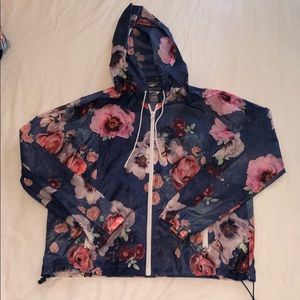 Floral Rain Jacket with Hood!